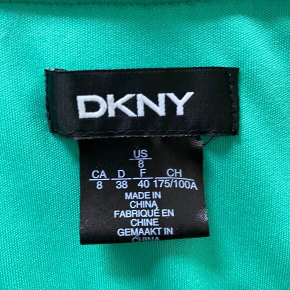 DKNY Dress Women's 8 Green Tunic Sleeveless Pleated Career Cocktail - Picture 4 of 6